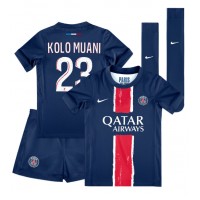 Camiseta Paris Saint-Germain Randal Kolo Muani #23 Primera Equipación Replica 2024-25 para niños mangas cortas (+ Pantalones cortos)